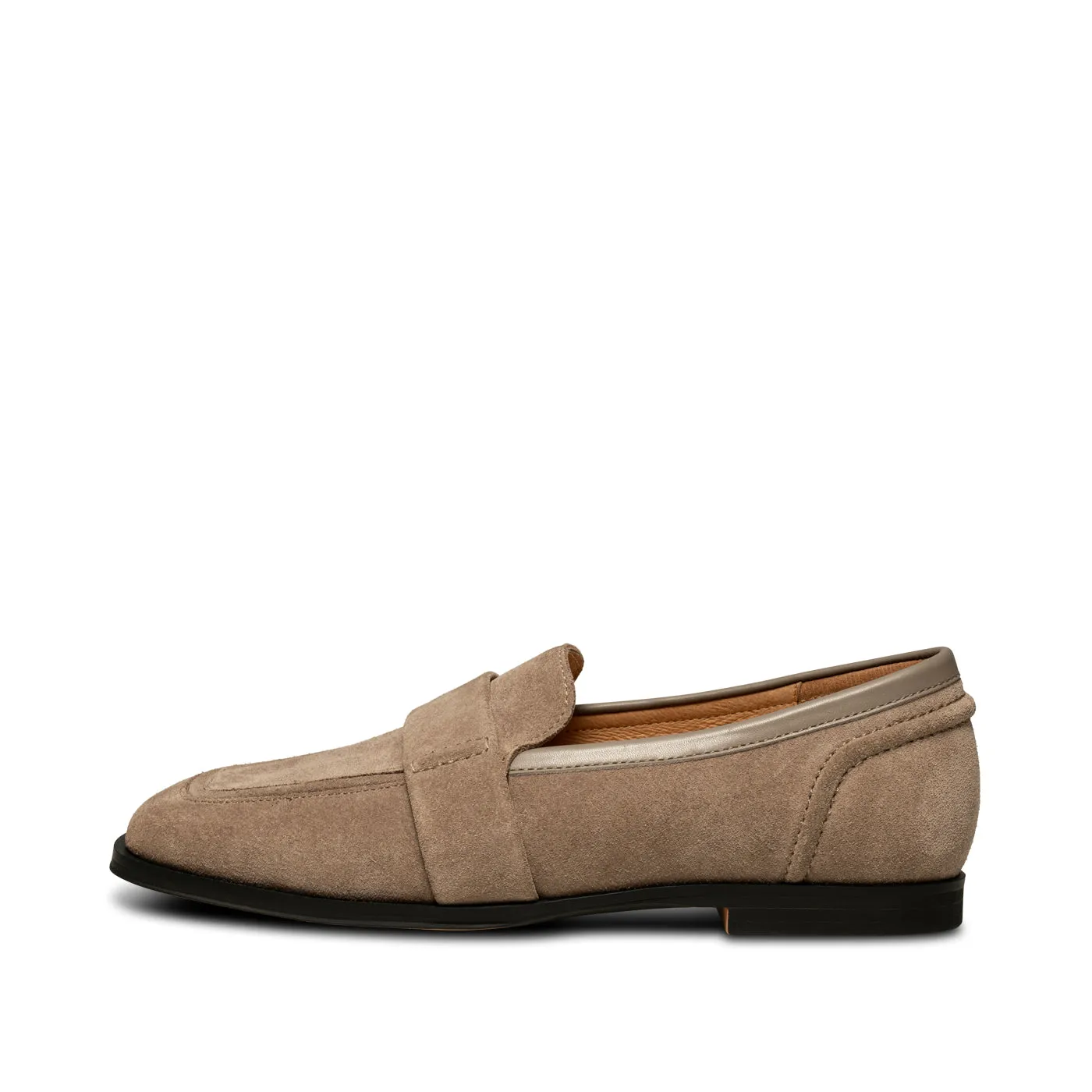 Erika saddle loafer ruskind - TAUPE