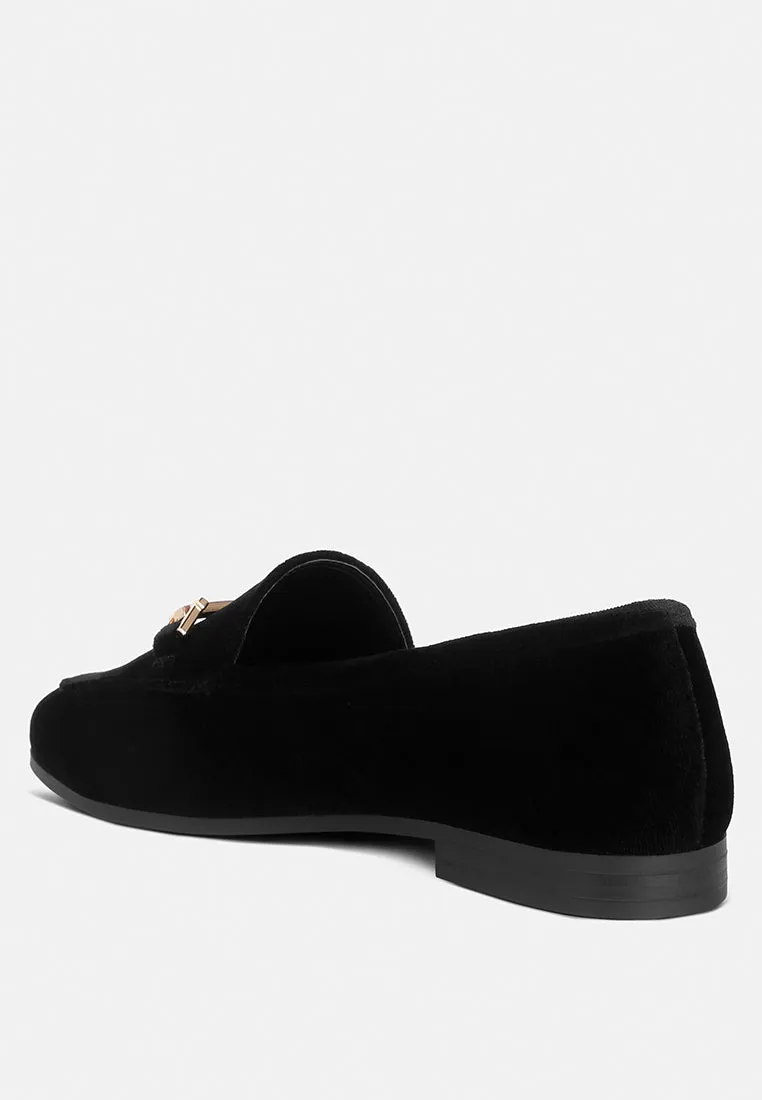 Evelio Horsebit Embellished Velvet Loafers