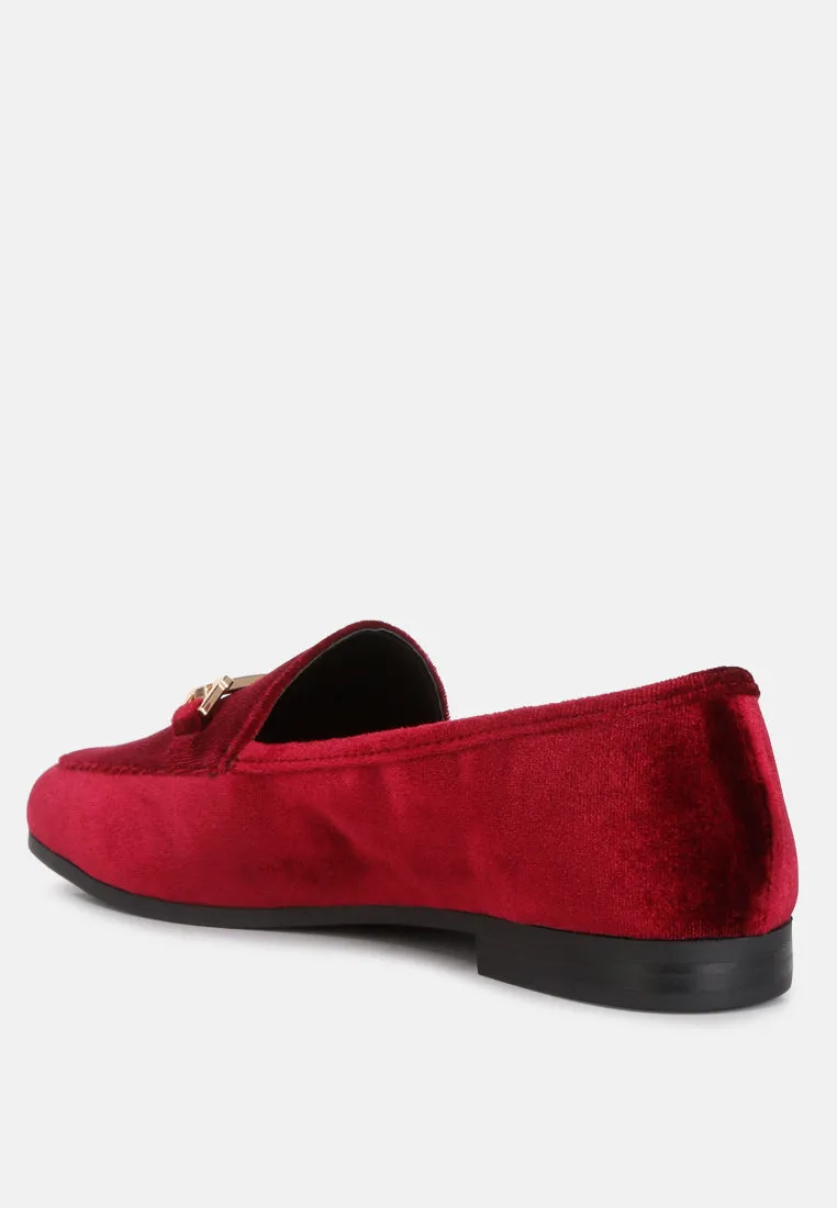 Evelio Horsebit Embellished Velvet Loafers