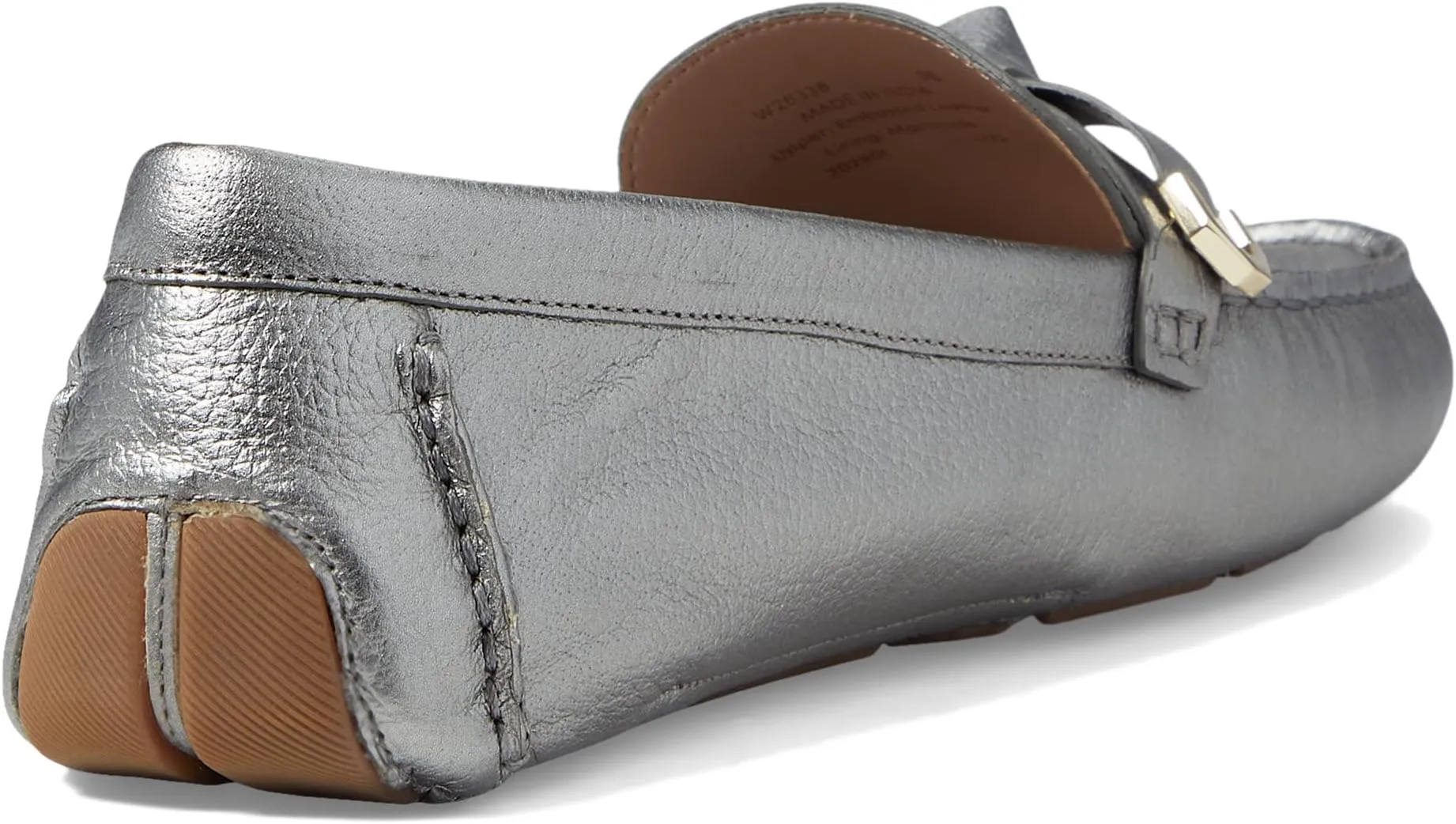 Evelyn Bow Driver Cole Haan Loafers in Pewter Metallic