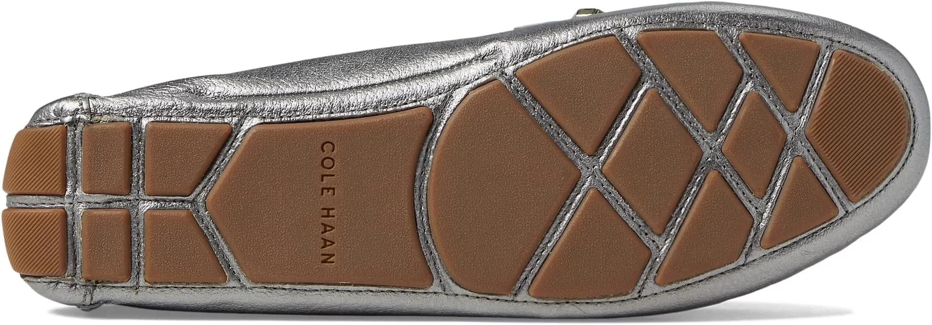 Evelyn Bow Driver Cole Haan Loafers in Pewter Metallic