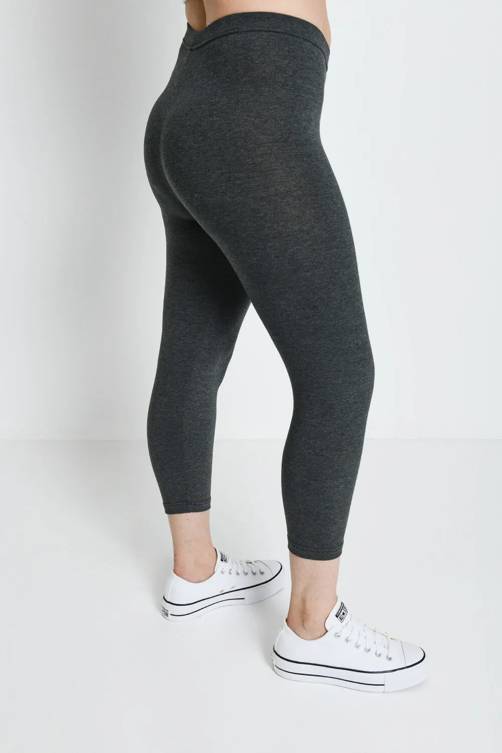 Everyday Cropped Leggings - Dark Grey Marl