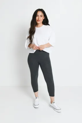 Everyday Cropped Leggings - Dark Grey Marl