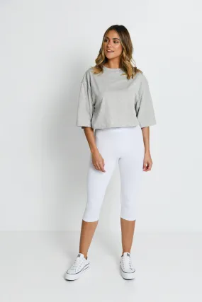 Everyday Cropped Leggings - White