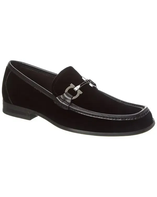 FERRAGAMO grandioso velvet & leather loafer