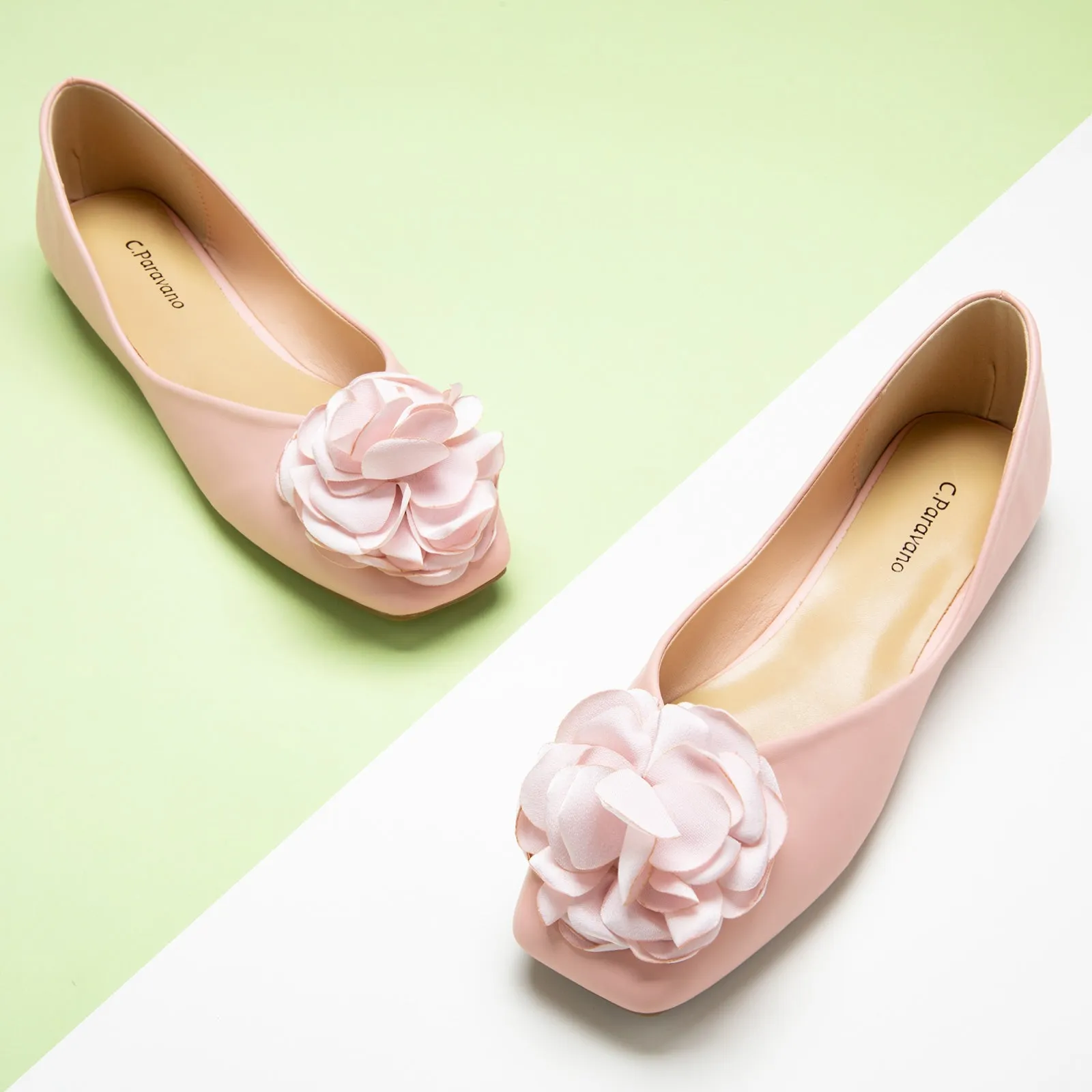 Flower Ballerina Flats (Eva) Pink