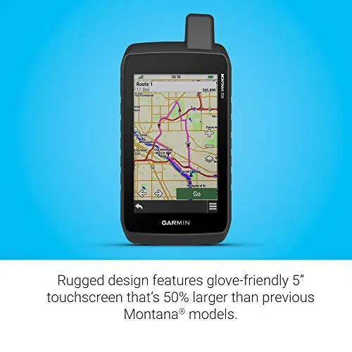 Garmin Montana 700i, Rugged GPS Handheld with Built-in inReach Satellite Technology, Glove-Friendly 5" Color Touchscreen