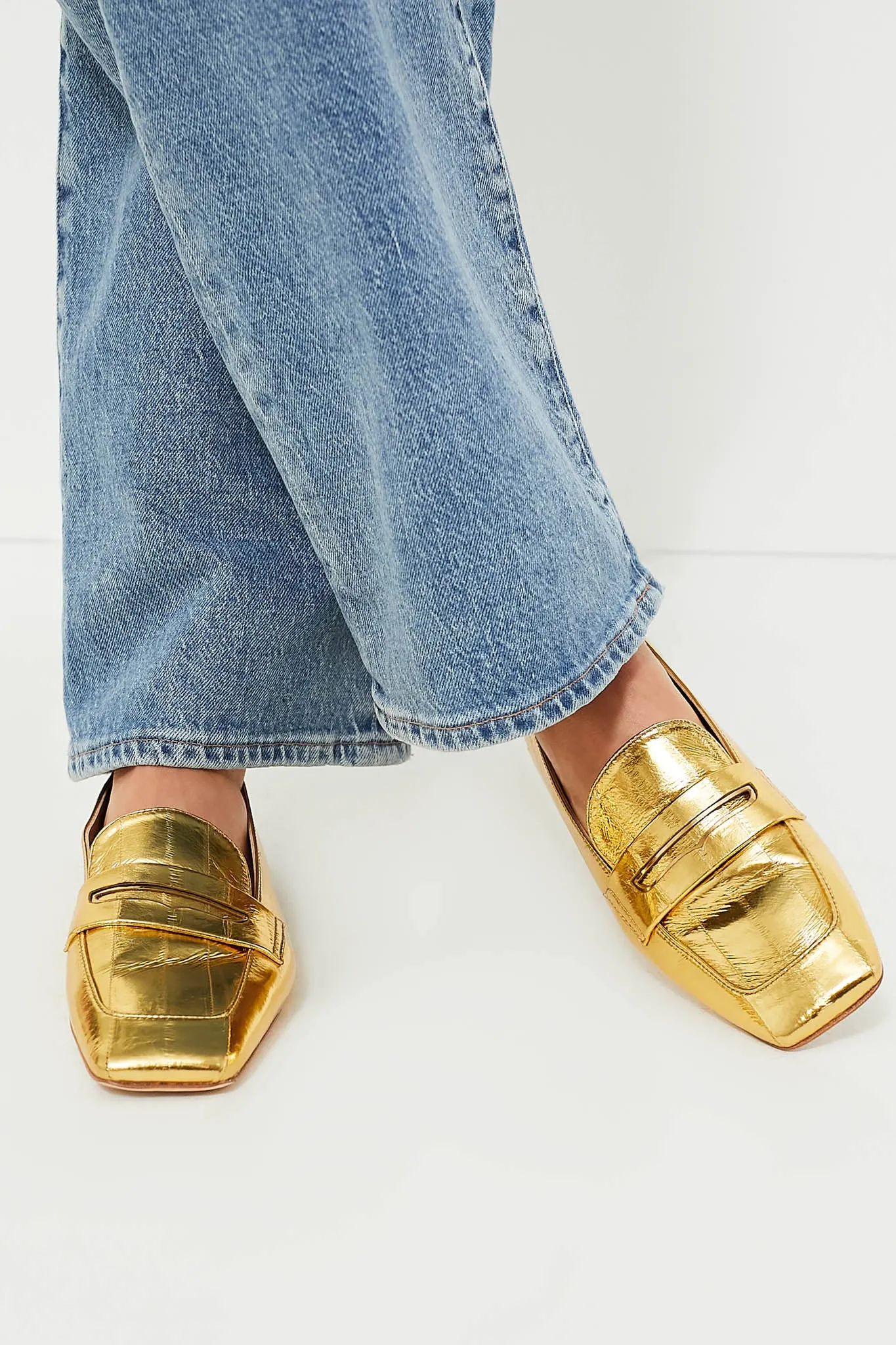 Gold Eel Doublet Loafers