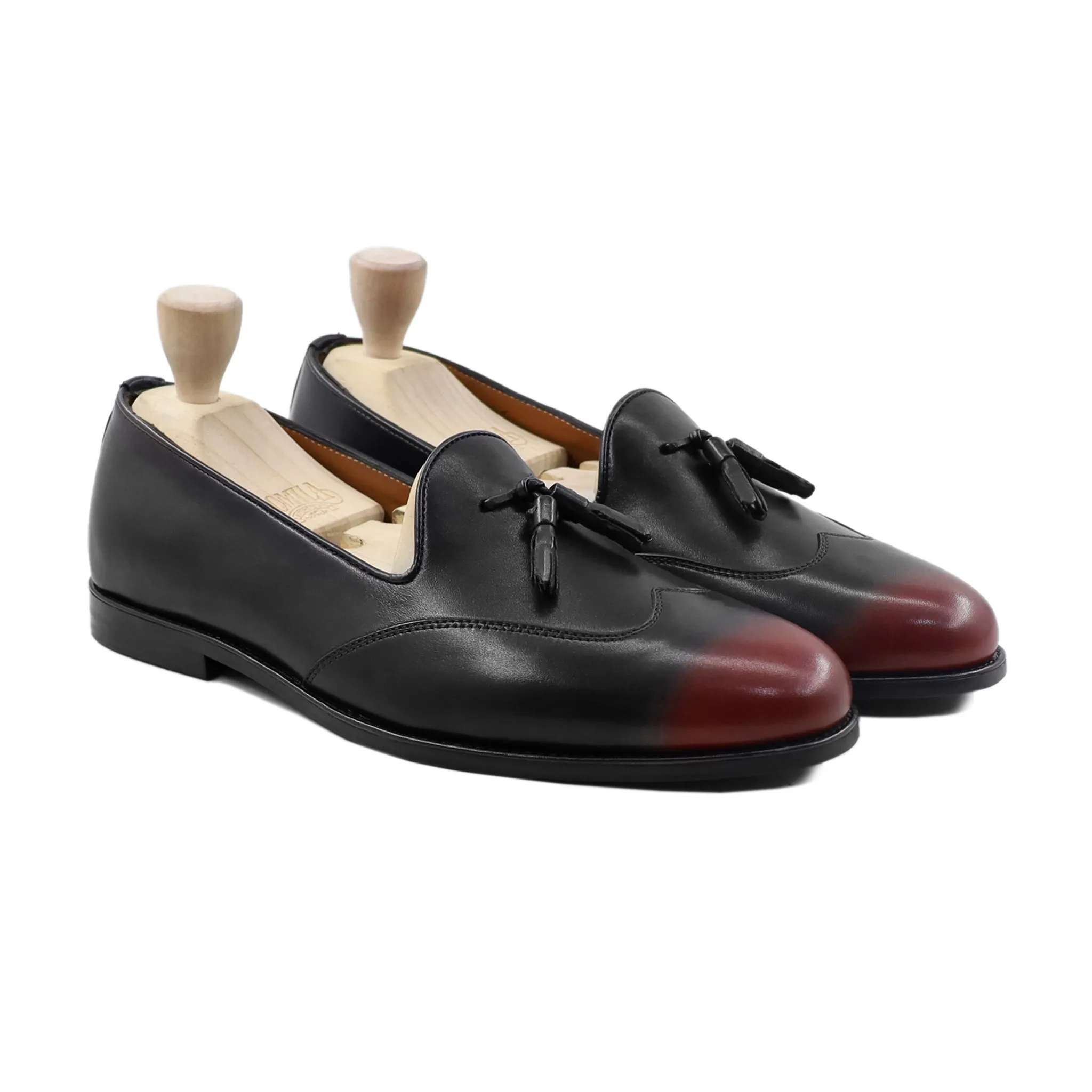 Guylan - Men's Red and Black Calf Leather Loafer