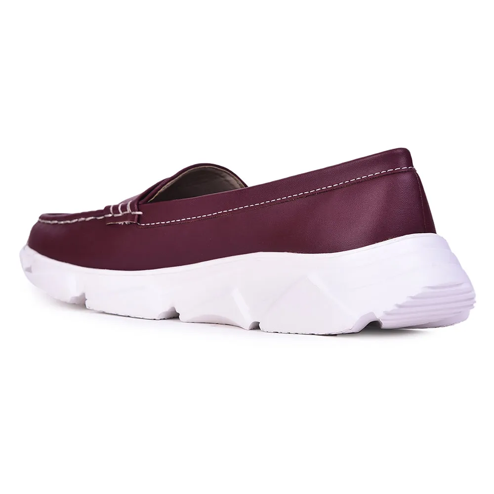 Healers Casual Maroon Loafers For Women C275-01 By Liberty