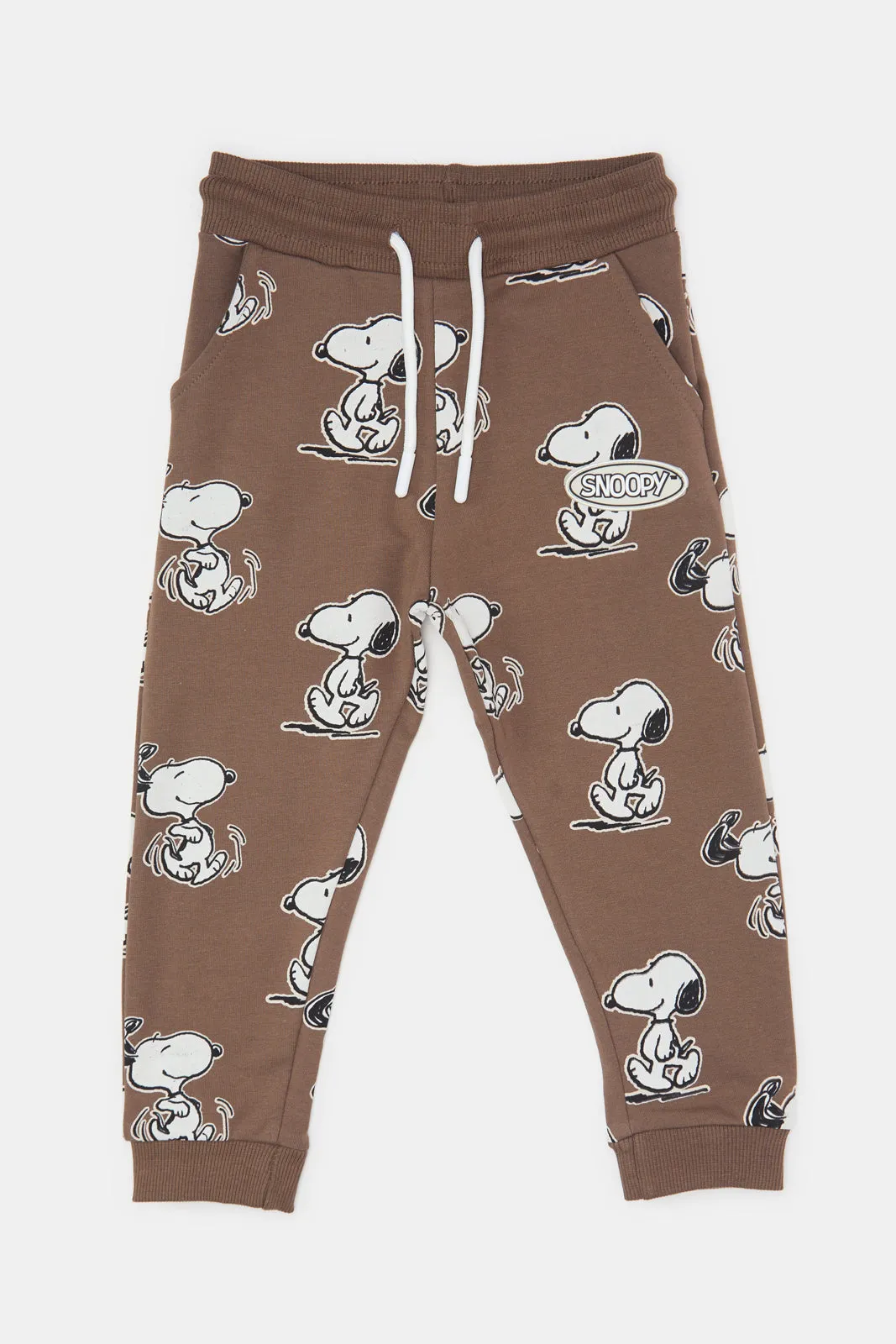 Infant Boys Brown Snoopy Jogger Pants