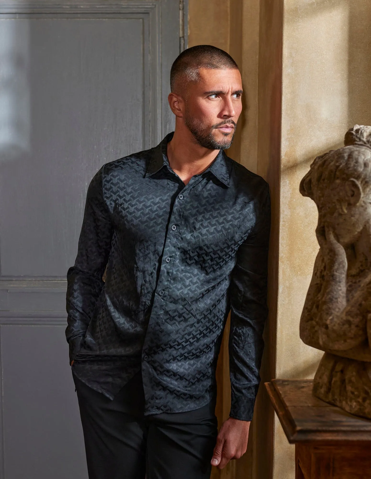 Jacquard Black Illusion Shirt