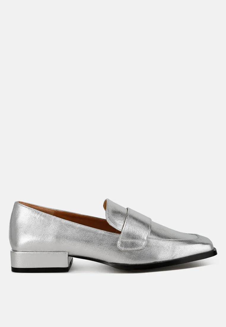 Jongs Metallic Penny Loafers