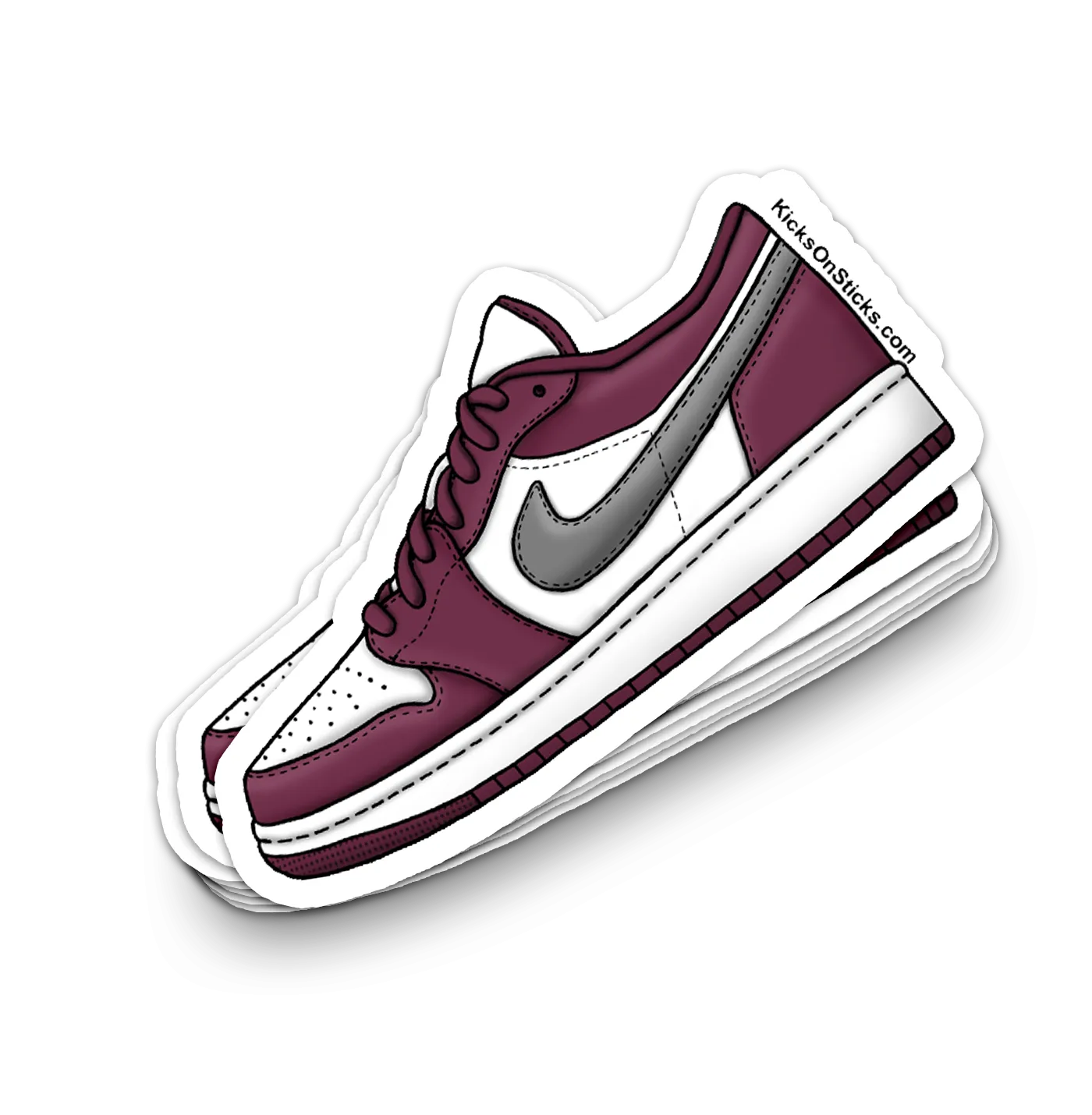 Jordan 1 Low "Bordeaux" Sneaker Sticker