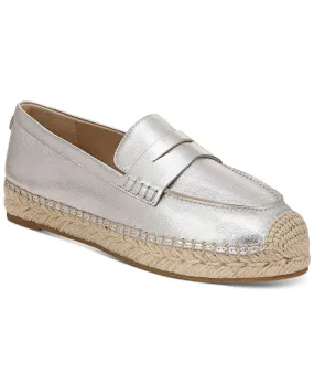 Kai Sam Edelman Custom Platform Espadrille Loafers, Silver