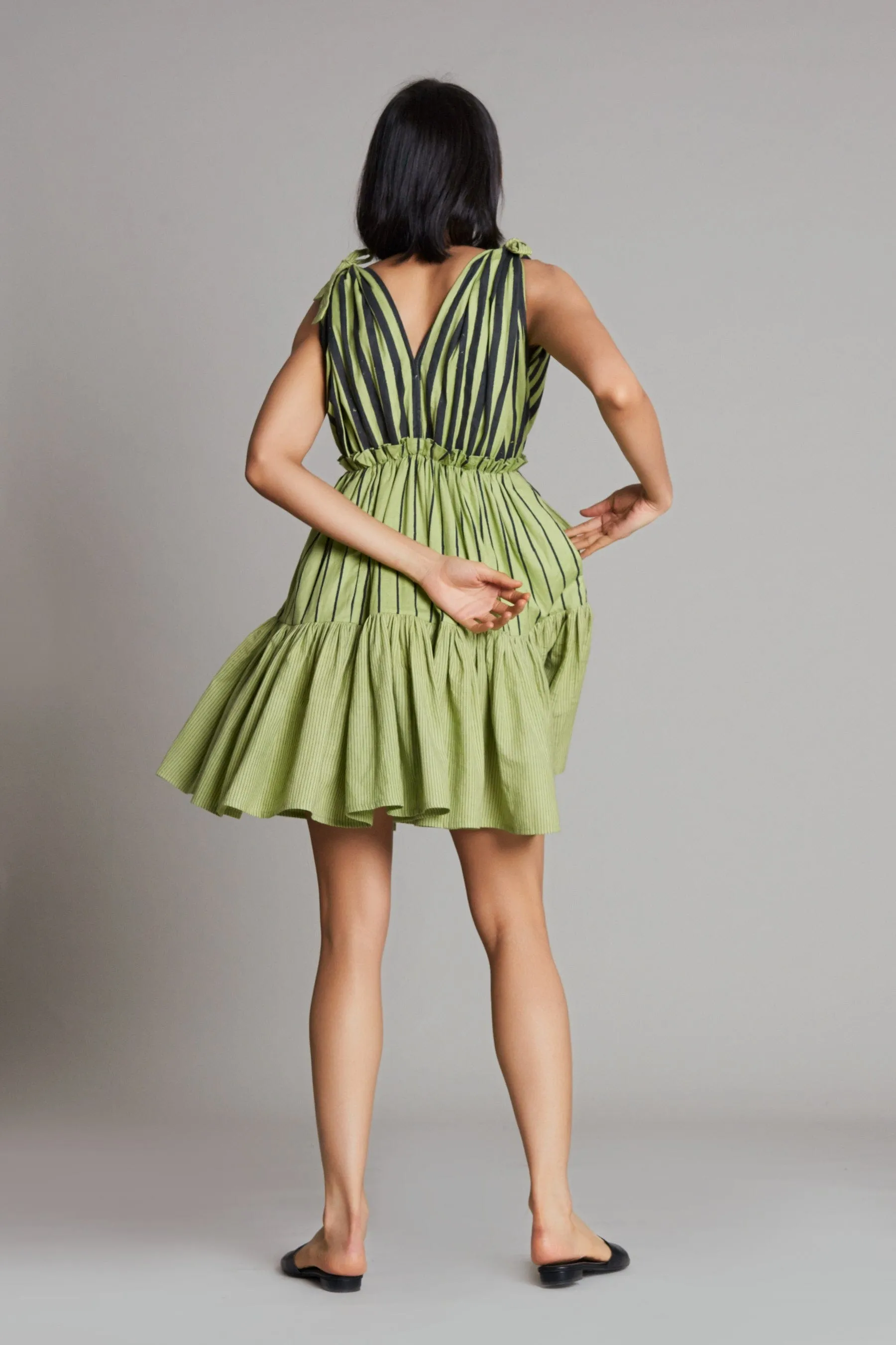 Lakeerein Green Frill Dress (Ready to Ship)