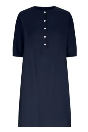 Lantern Sleeve Loose Cotton Linen Pocket Dress