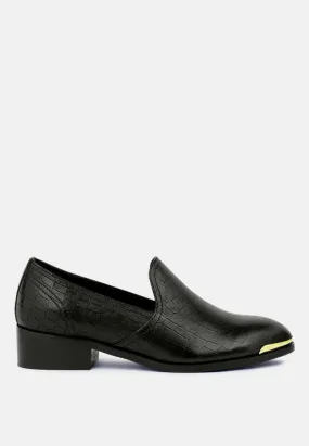 Lilliam Metal Highlight Casual Leather Loafers