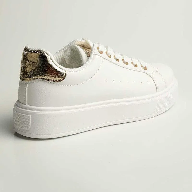 Madison Teagan Fashion Sneaker - White/Gold