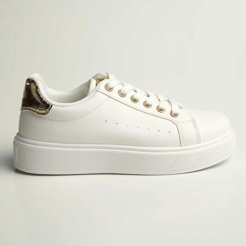 Madison Teagan Fashion Sneaker - White/Gold