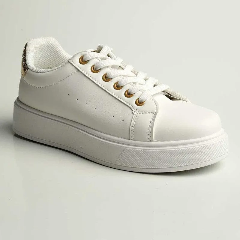 Madison Teagan Fashion Sneaker - White/Gold