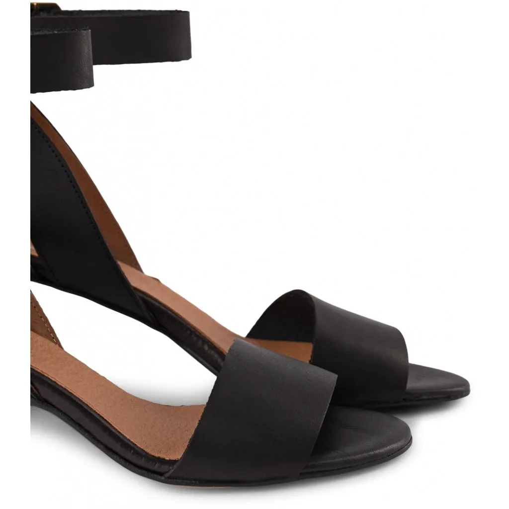 May Leather Heeled Sandal - BLACK