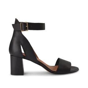 May Leather Heeled Sandal - BLACK