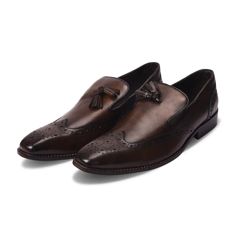 Men's leather slip-on formal loafers