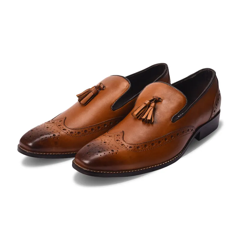 Men's leather slip-on formal loafers