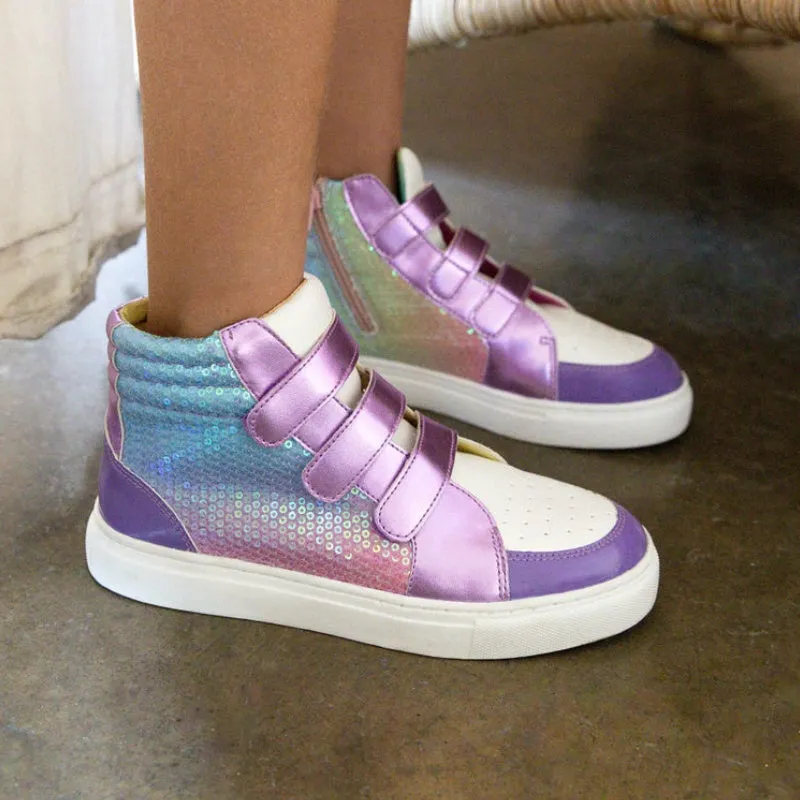 Miss Hannah Stylish Velcro Sneakers for Kids - Fun Purple Color