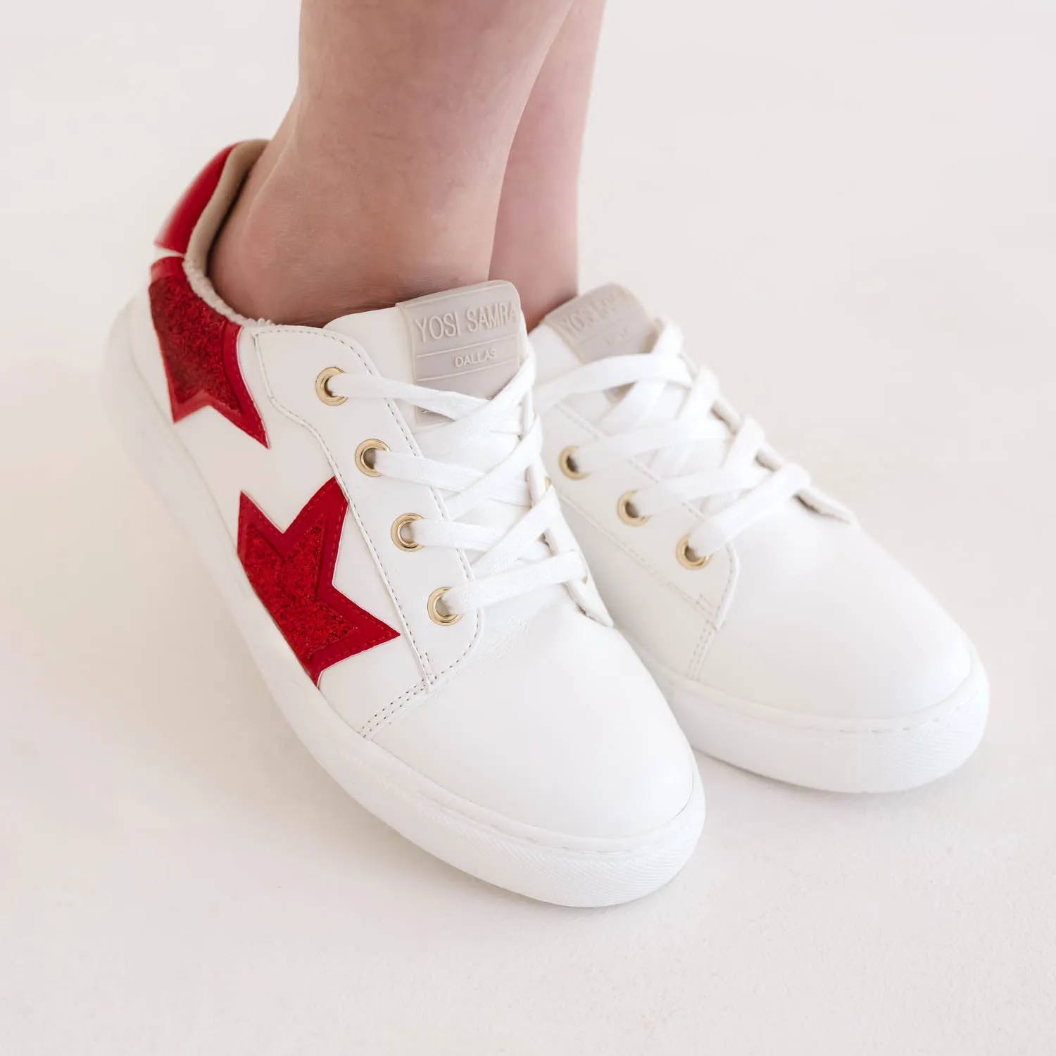 Miss Harper Sneaker in Red Glitter - Kids