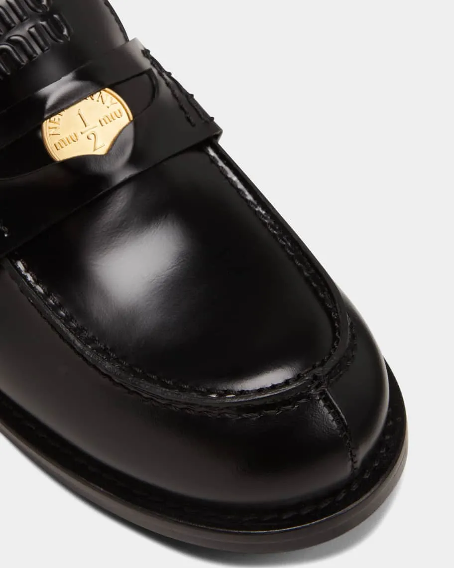 Miu Miu leather penny loafers