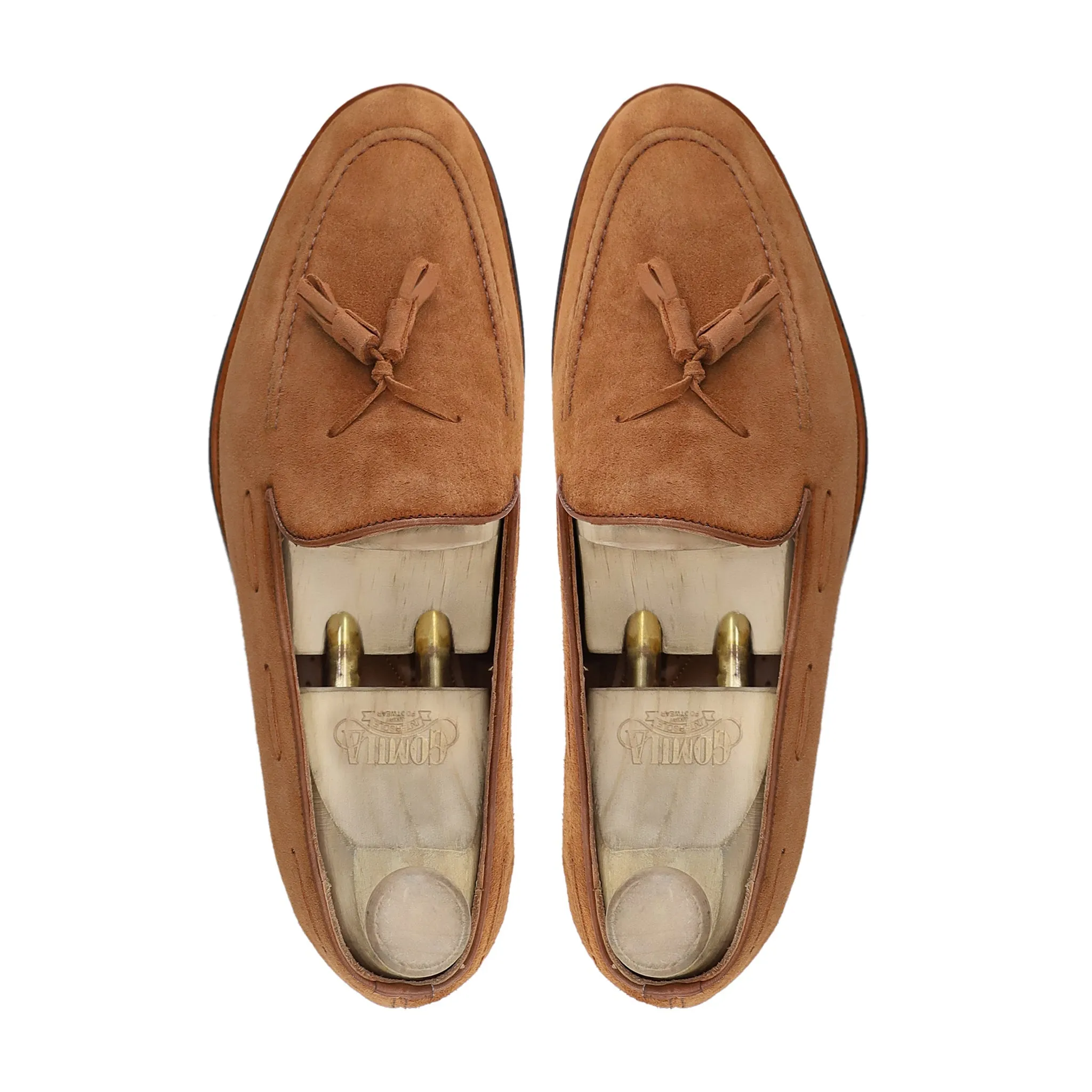 Morbida - Men's Orange Tan Kid Suede Loafer