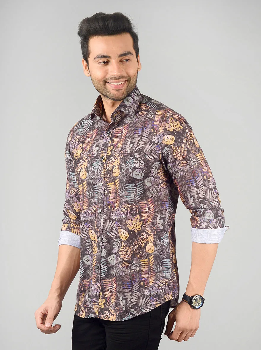 Multicolor Printed Slim Fit Party Wear Shirt | Wyre