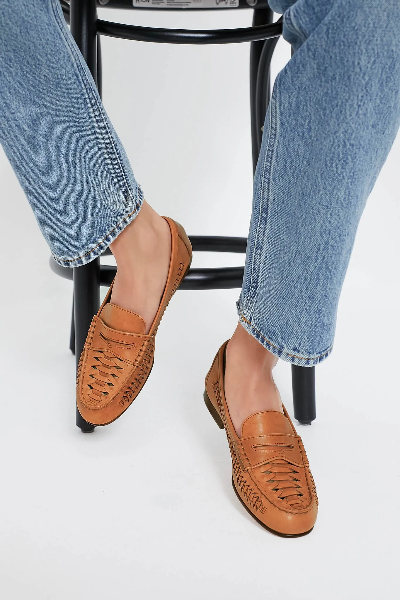 Natural Penny Woven Loafers