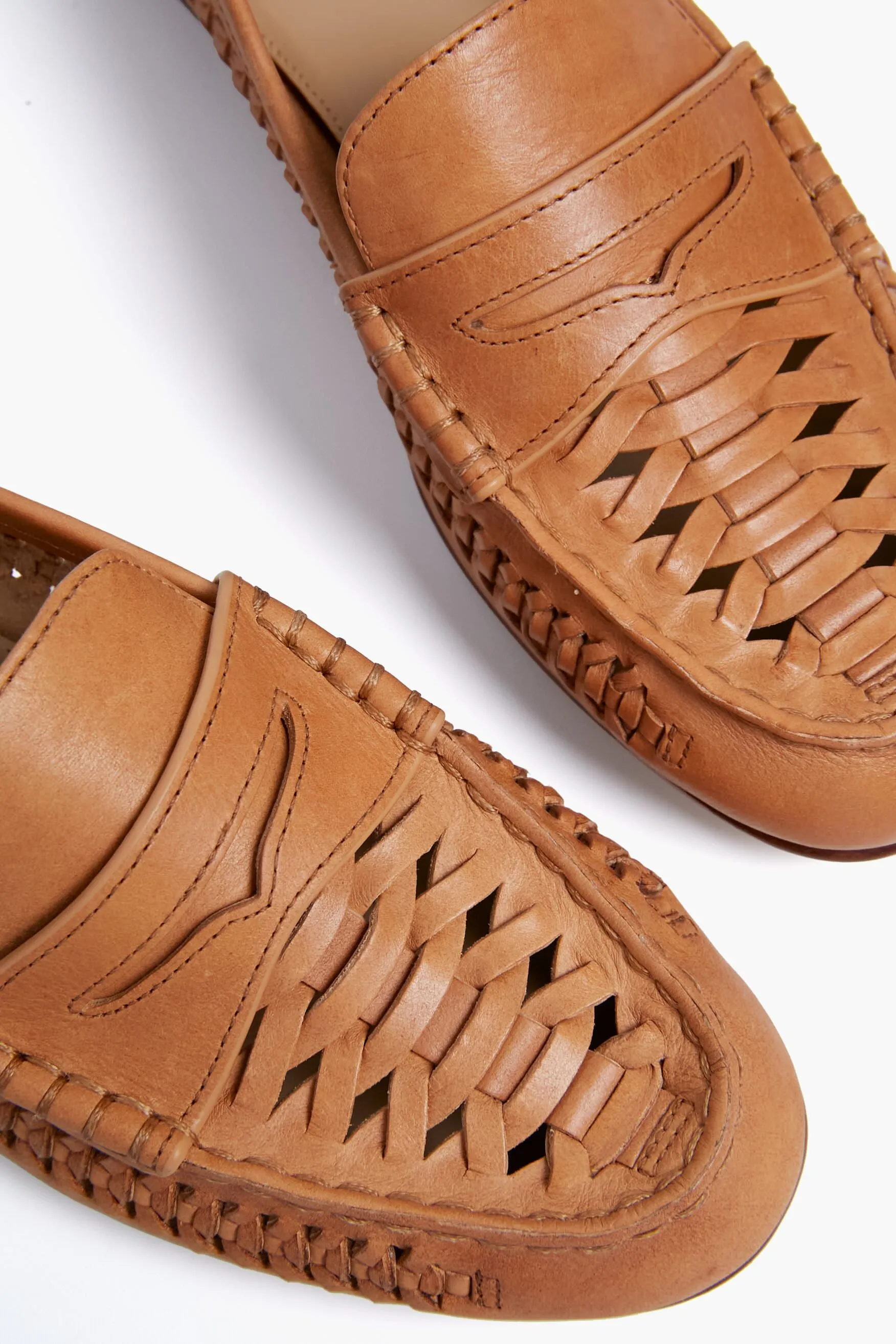 Natural Penny Woven Loafers