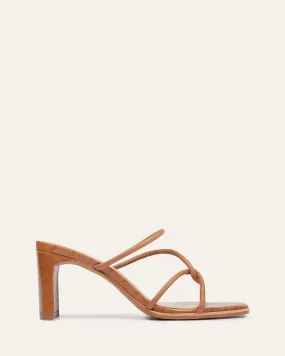 NOVI MID HEEL SANDALS TAN LEATHER