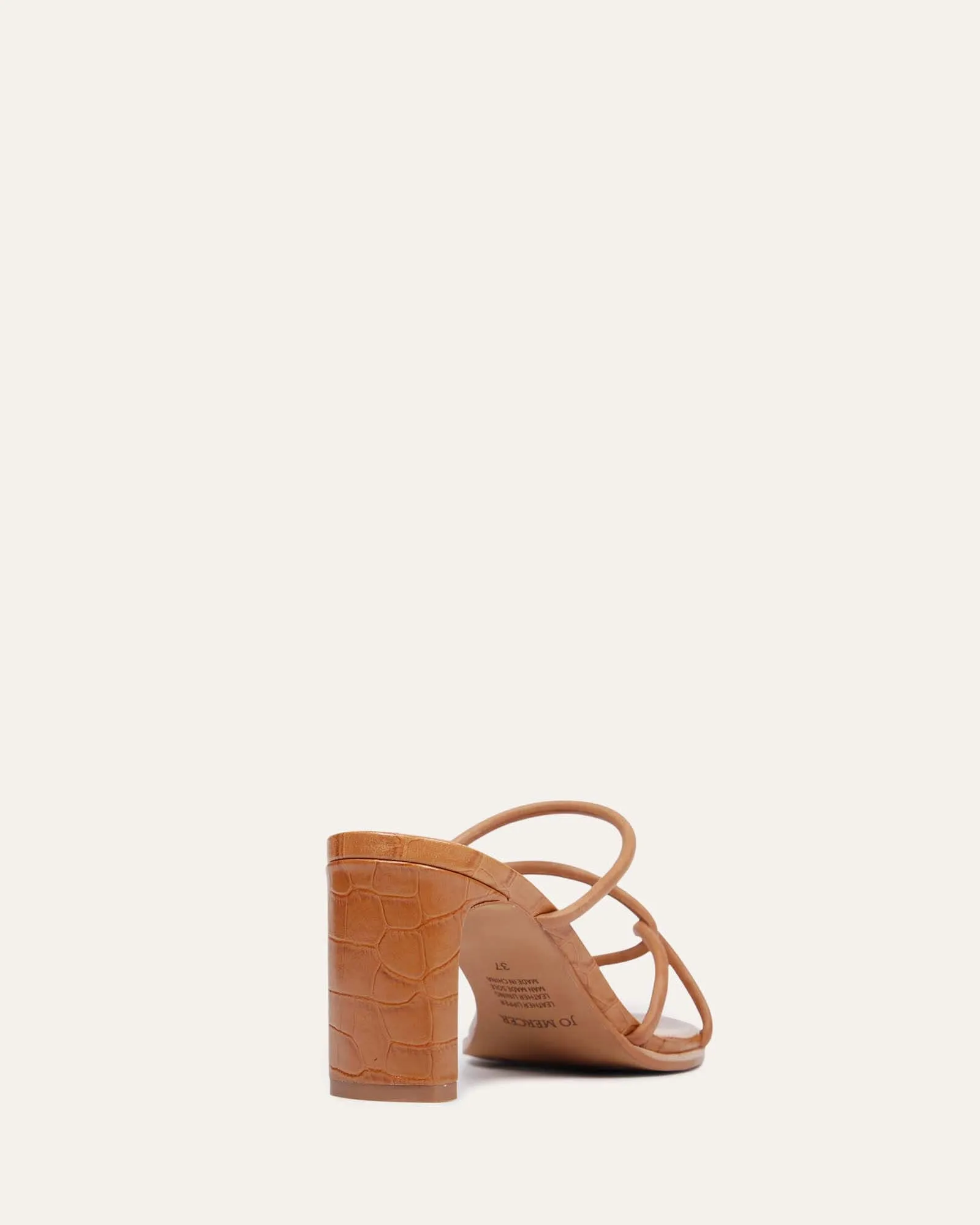 NOVI MID HEEL SANDALS TAN LEATHER