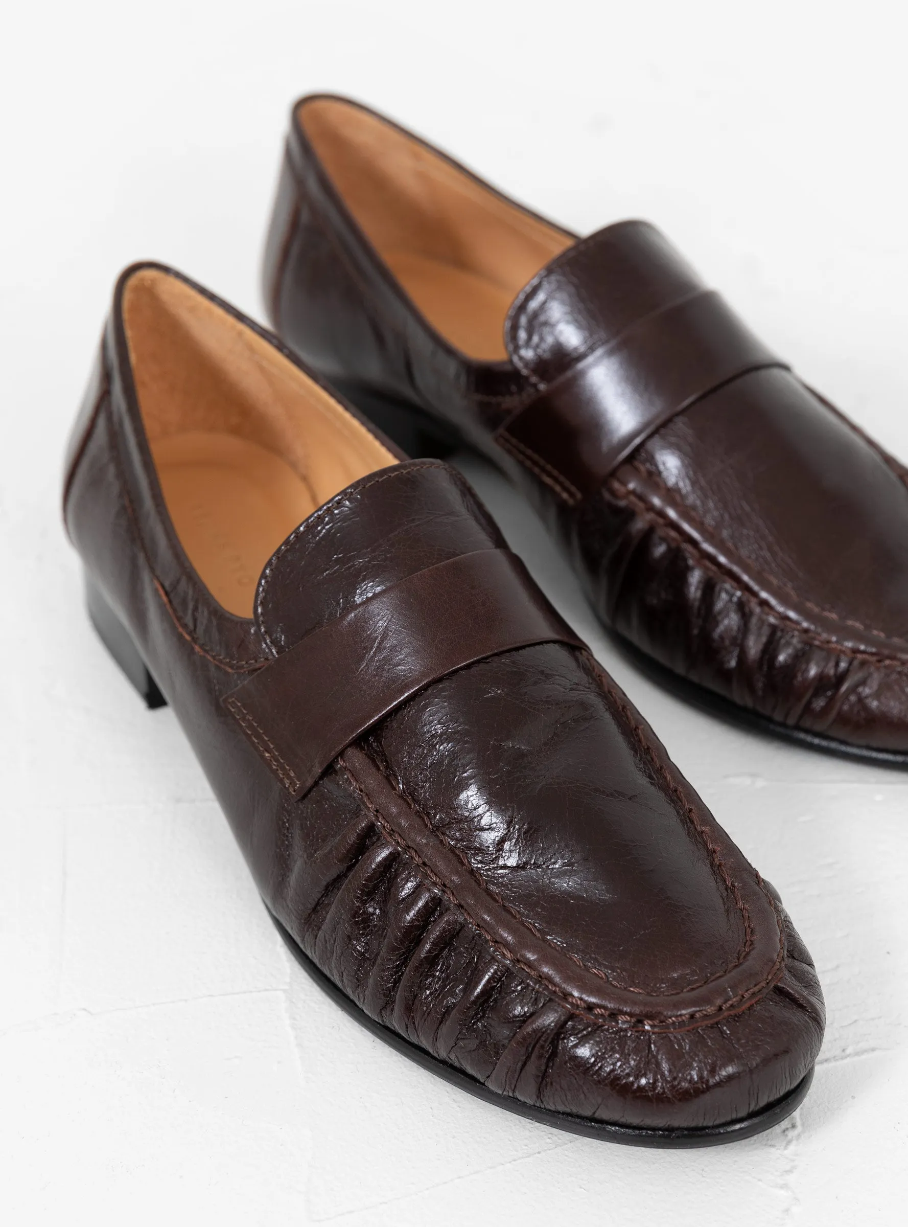 Ruched Loafer Leather Morgano