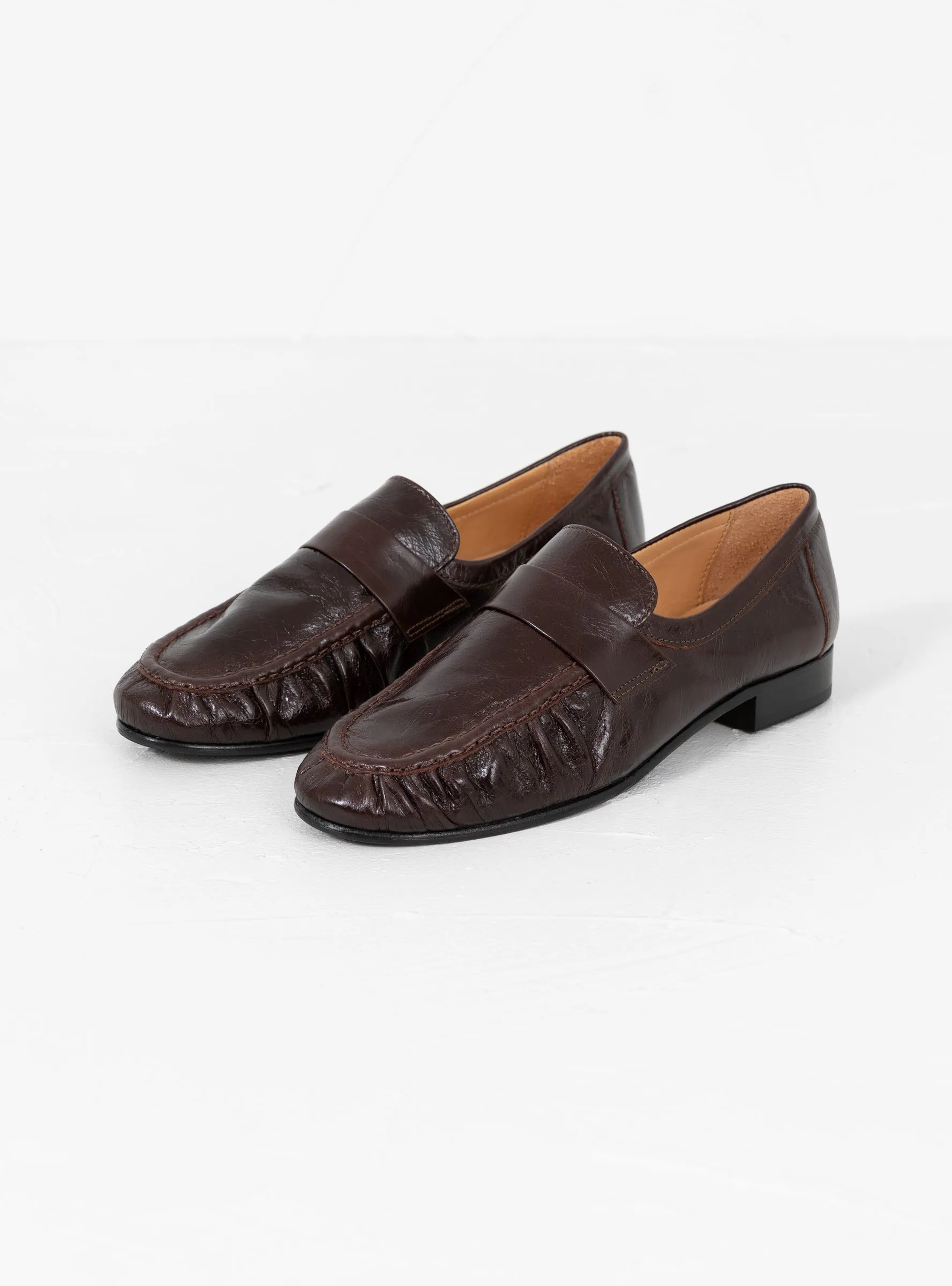 Ruched Loafer Leather Morgano