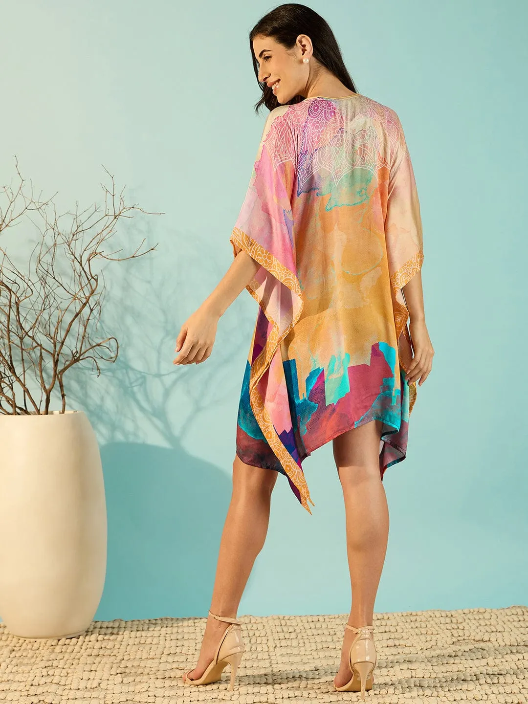 Splash of Colours Chic Satin Kaftan Dress For Women