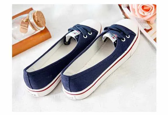 Spring summer light canvas shoes women slip-on Korean tide sneakers