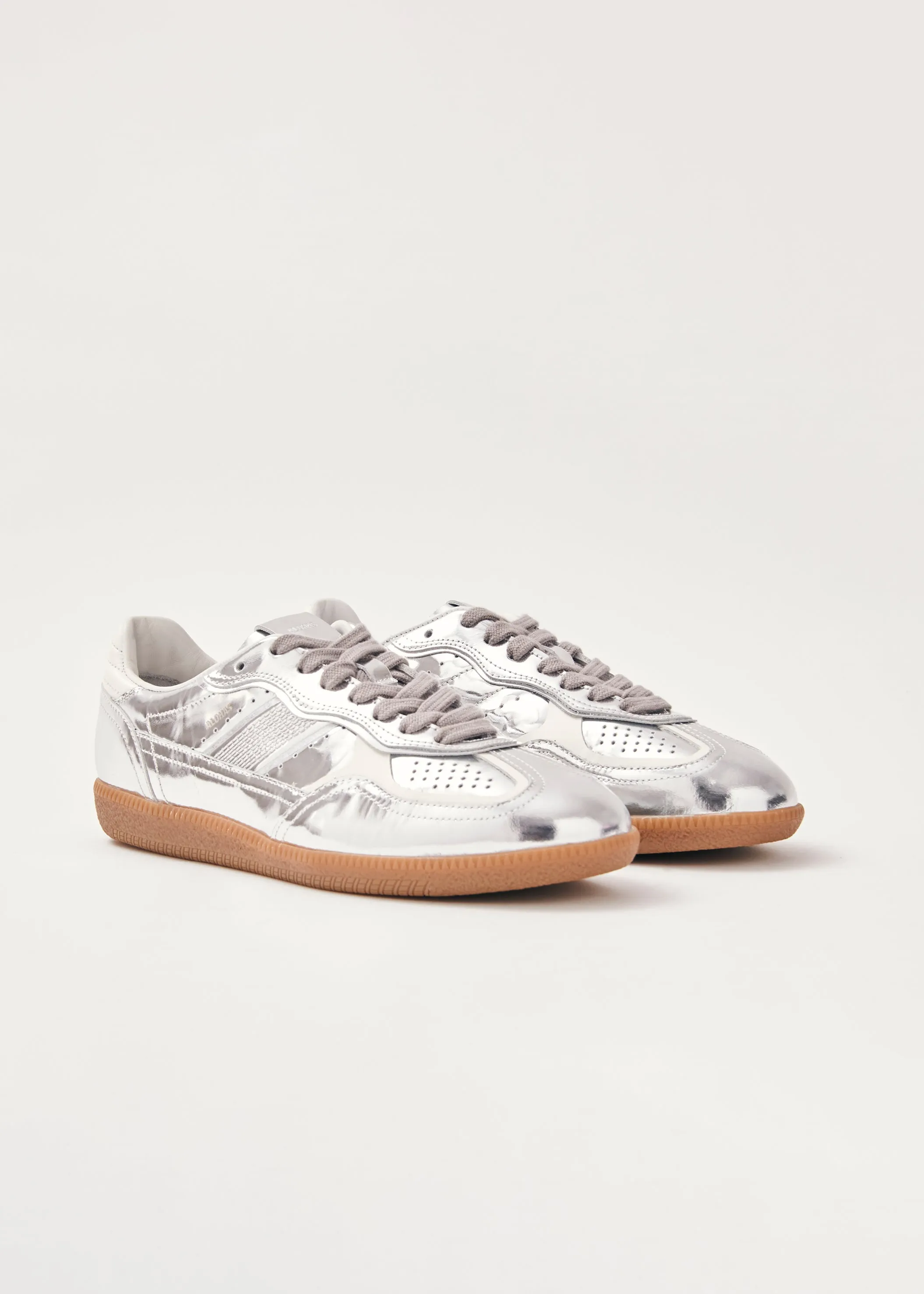 Tb.490 Rife Shimmer Silver Cream Leather Sneakers