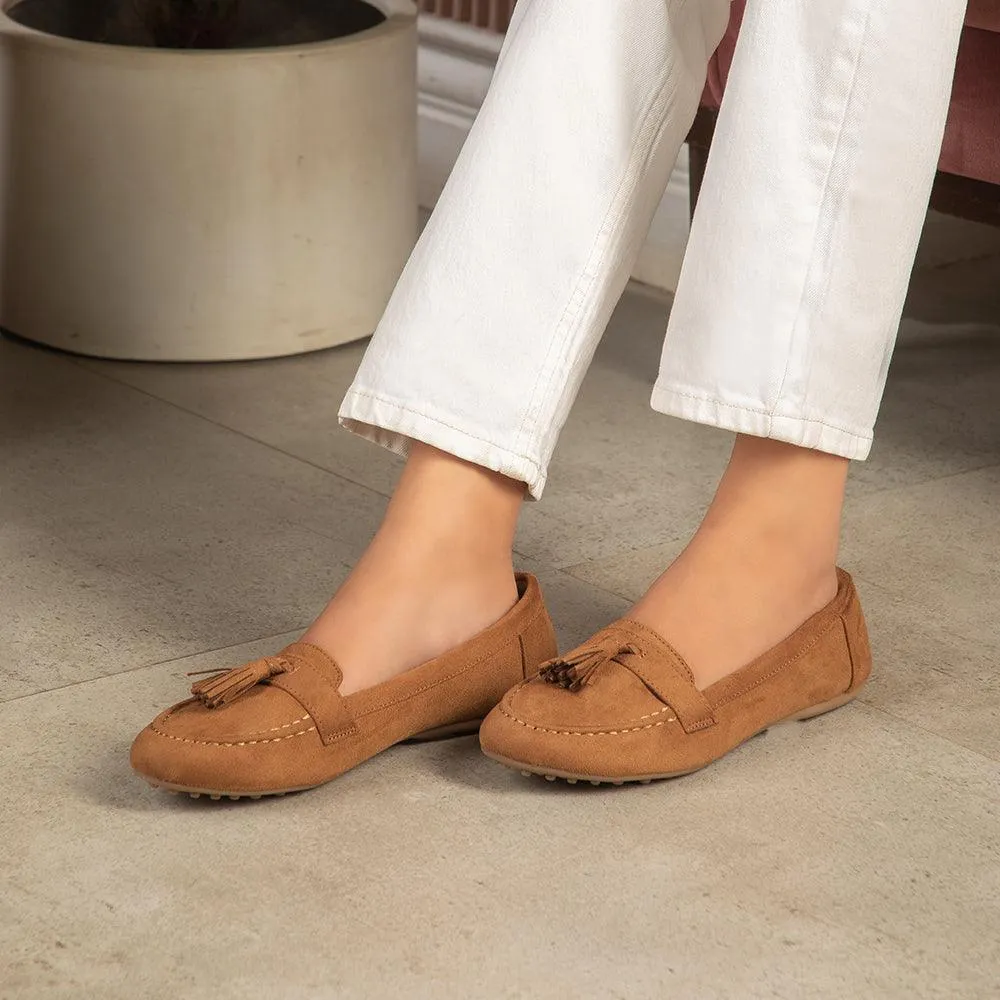 The Mia New Tan Women's Dress Loafers Tresmode