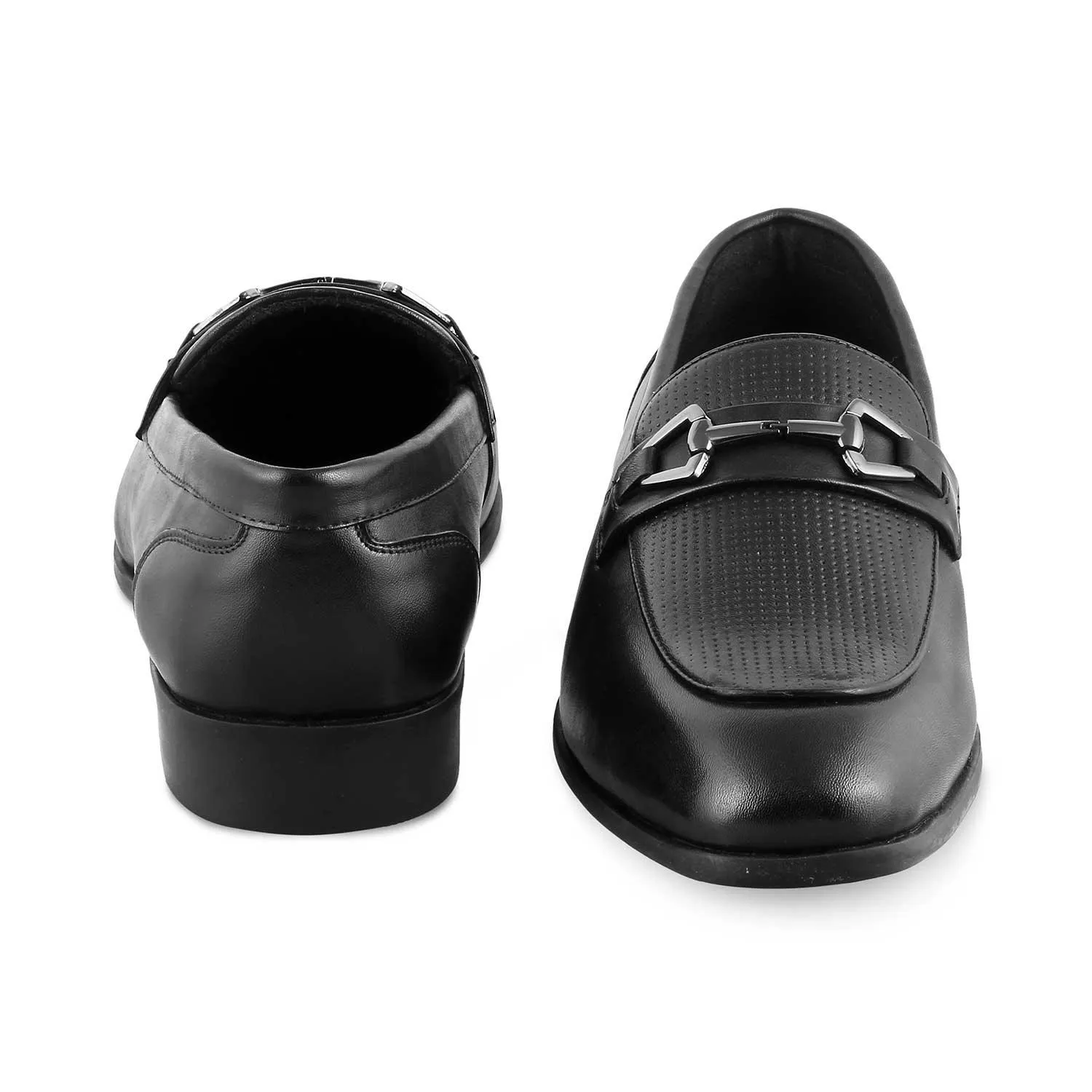 The Montli Black Men's Leather Loafers Tresmode