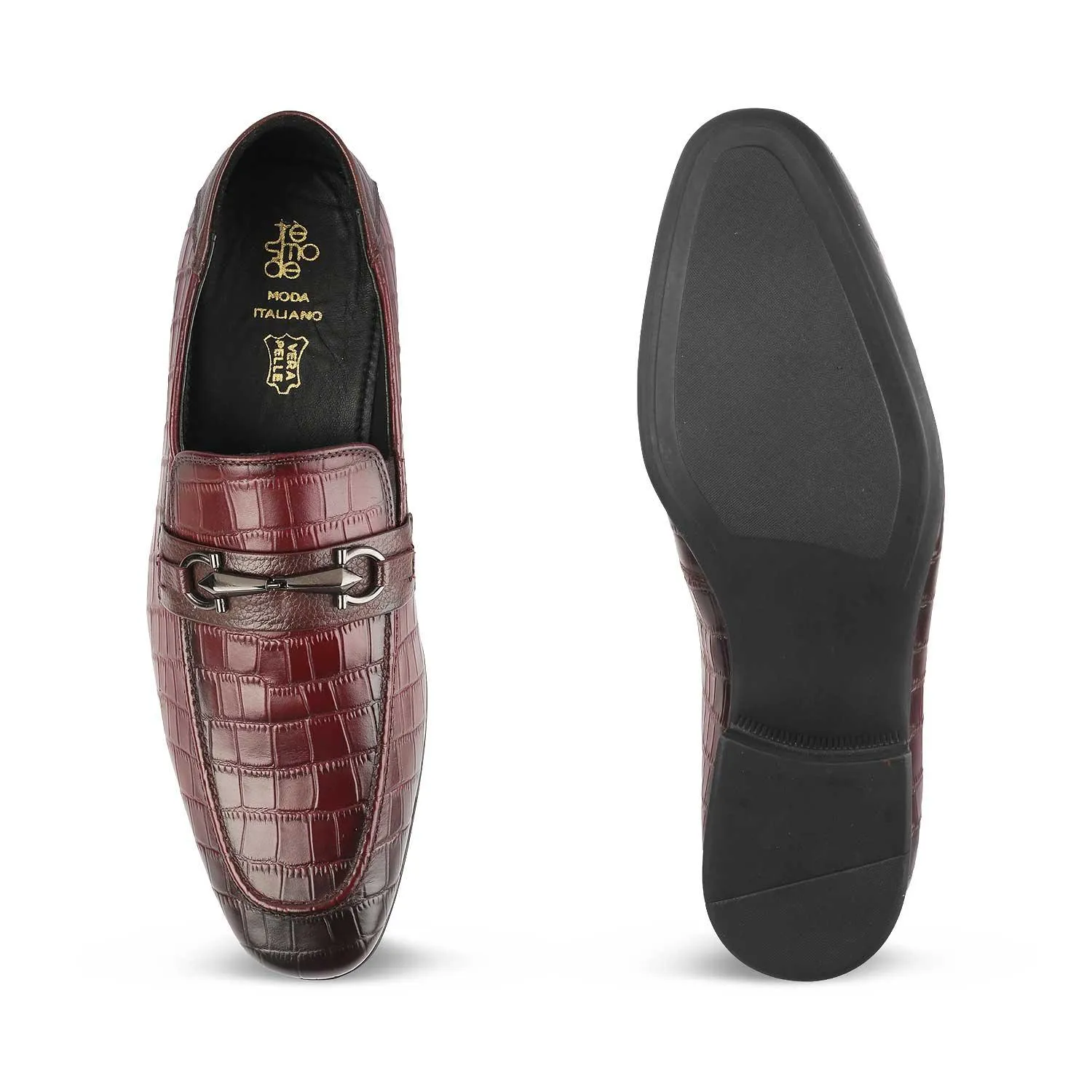 The Reptile Wine Mens Leather Loafers