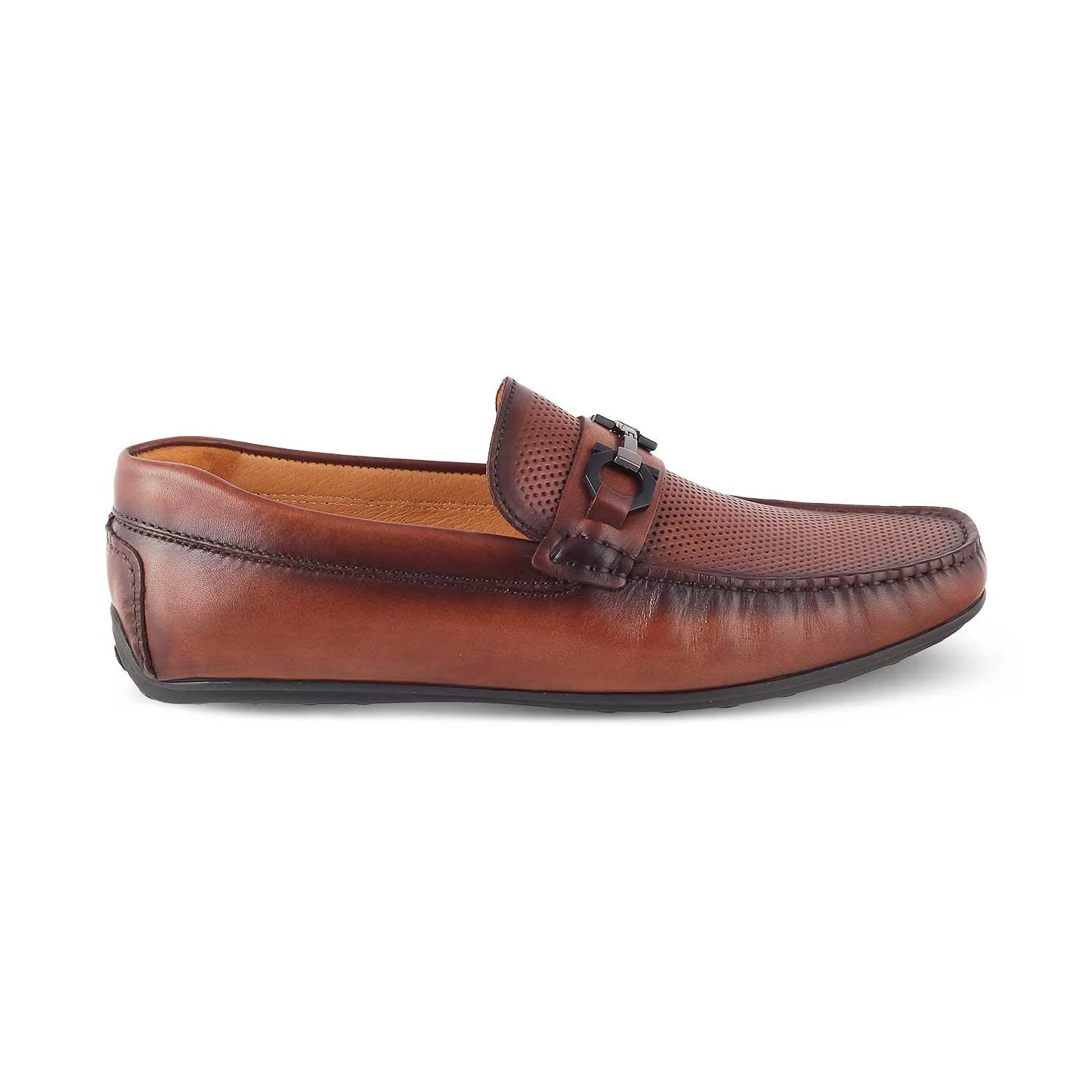 The Roma Brown Men's Leather Driving Loafers Tresmode