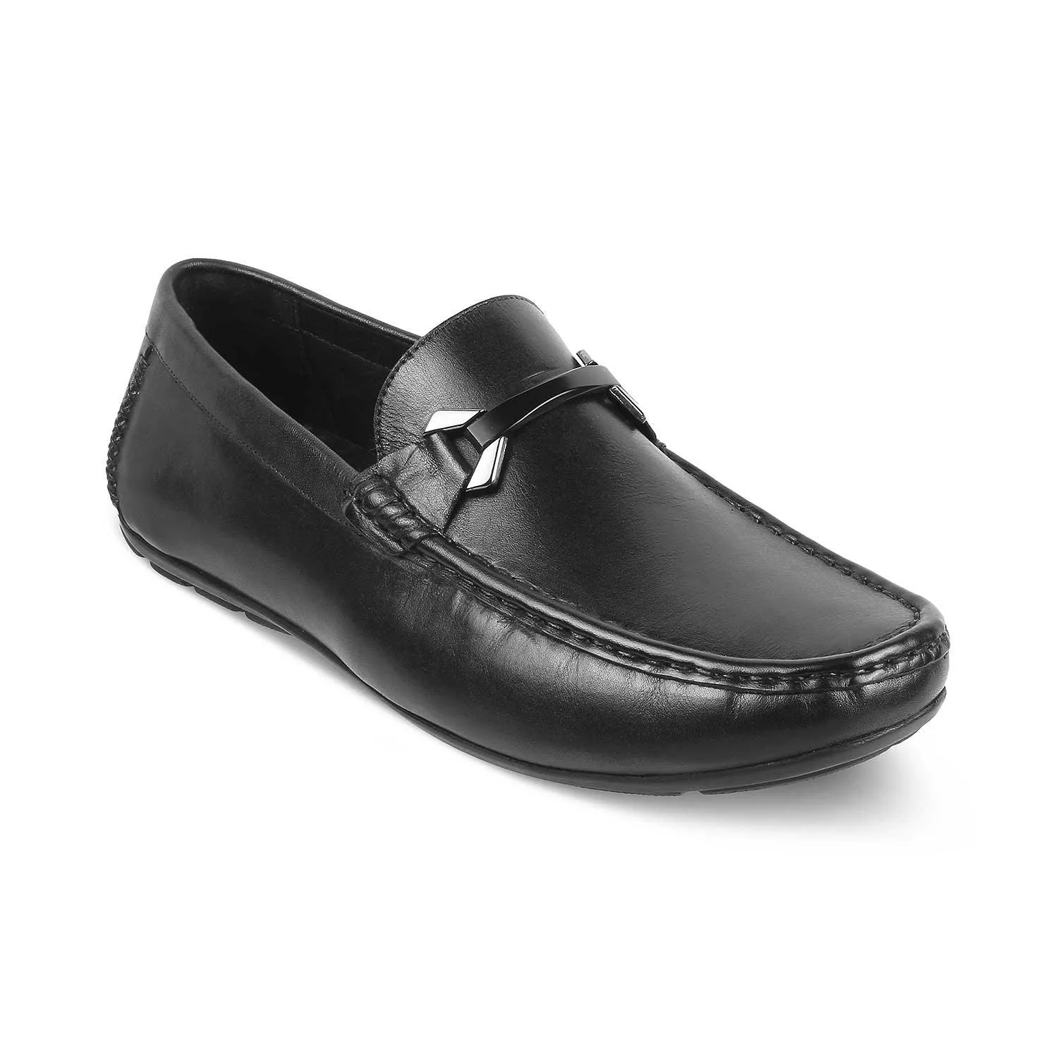 The Sobuck Black Men's Leather Driving Loafers Tresmode