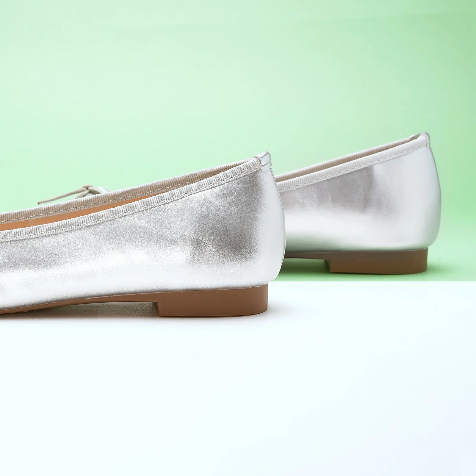 Tiny Bowknot Ballet Flats Silver