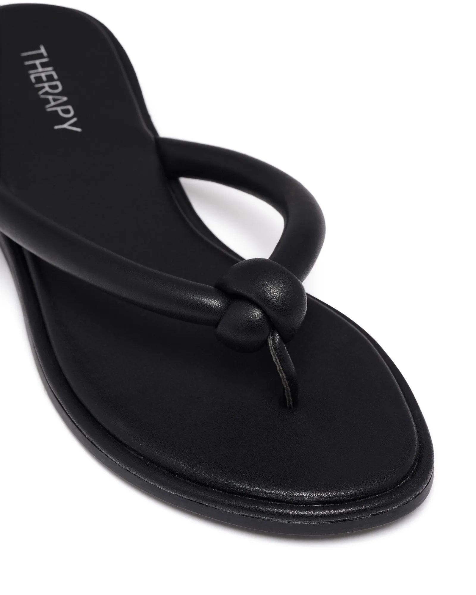 Tyana Thong Sandal Black Smooth